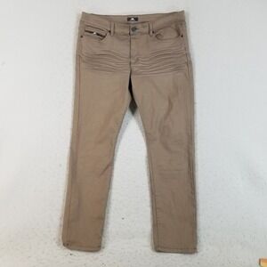 Benjamin Black Pants Mens 38x32 Tan Slim Fit Moto Whiskered Stretch Chino